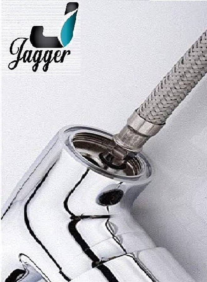 JAGGER أنبوب توصيل من الفولاذ المقاوم للصدأ الثقيل من جاغر لخلاط حوض الغسيل، أنبوب توصيل لخرطوم حوض الغسيل (فضي، 24 بوصة) - عبوة من (2) - Image 2